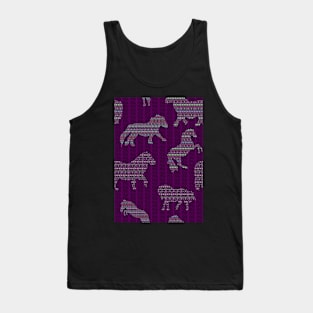 Shetland Fairisle Dancing Ponies - Purple Tank Top